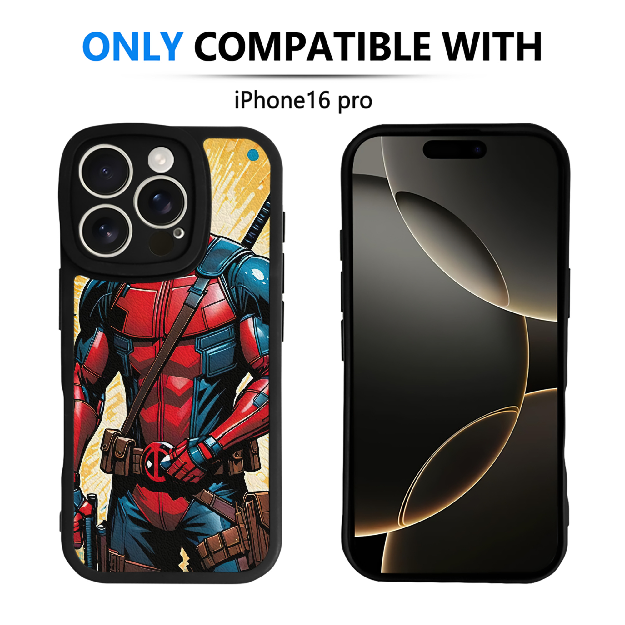 （画像用） Deadpool デッドプール 【iPhone 16シリーズ対応】シリコンスマホケース（レザー調） 材質：シリコン